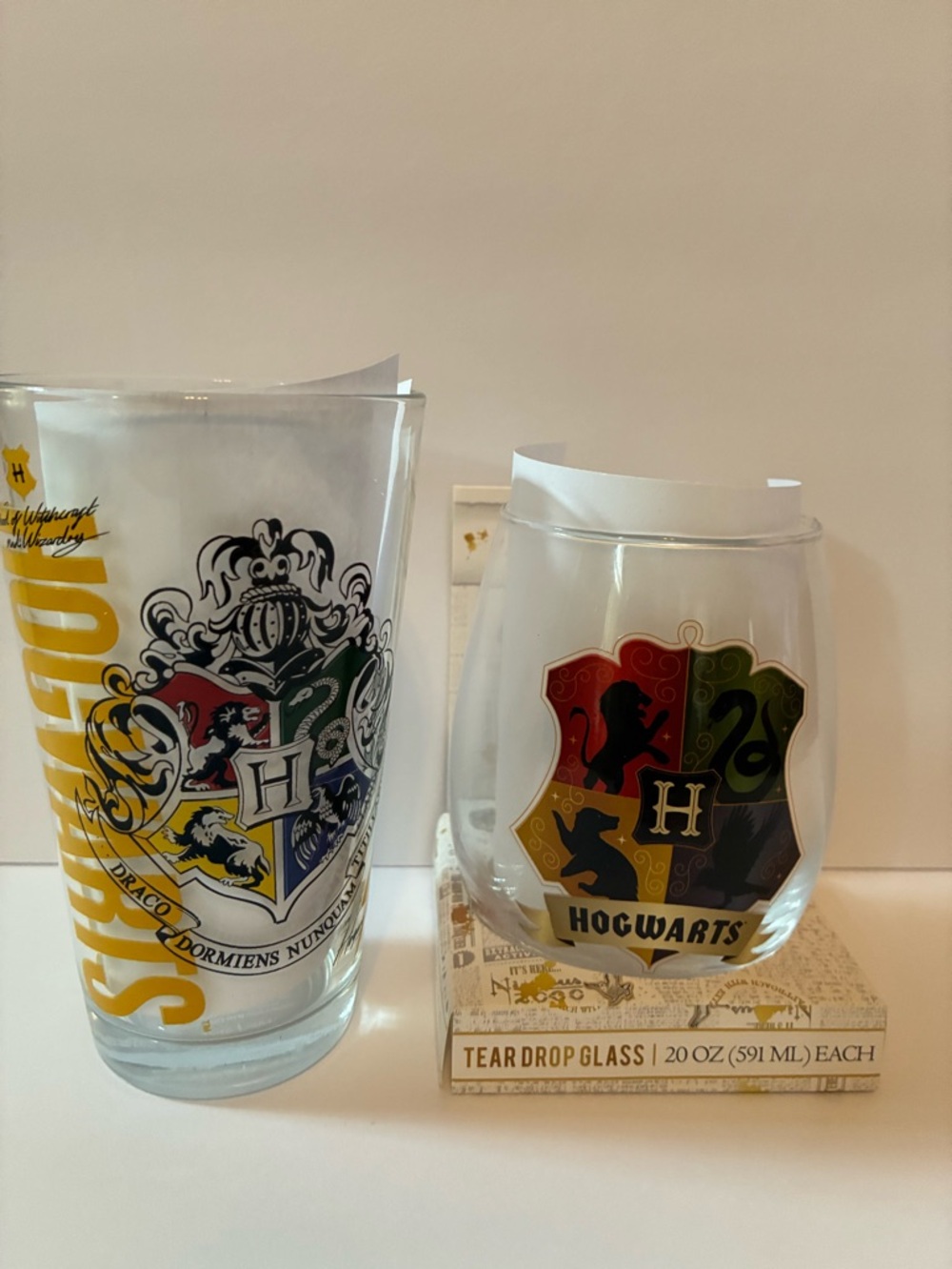 Harry Potter glass drinkware set